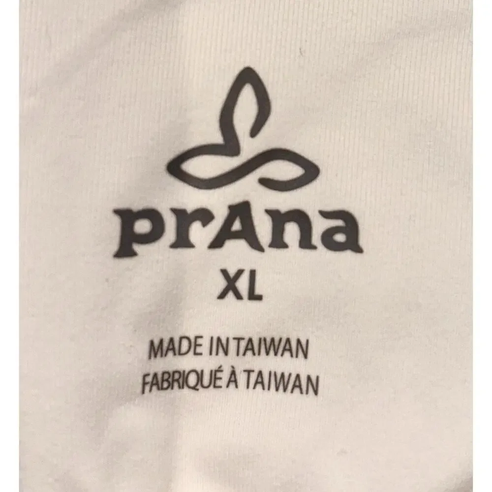 NEW PrAna Skypath‎ Dress XL White w/Multicolor Pattern Knit Sleeveless Shelf Bra
